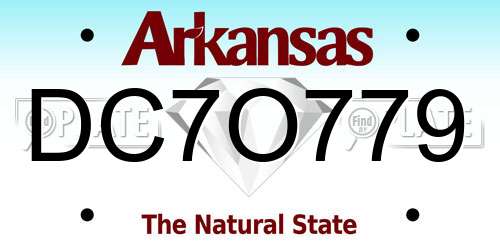 DC7O779 Arkansas License Plate