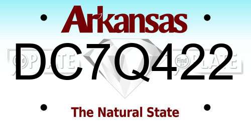 DC7Q422 Arkansas License Plate