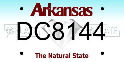 DC8144 Arkansas License Plate