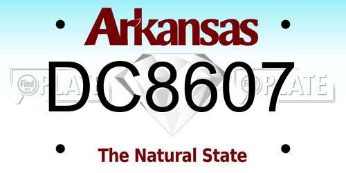 DC8607 Arkansas License Plate