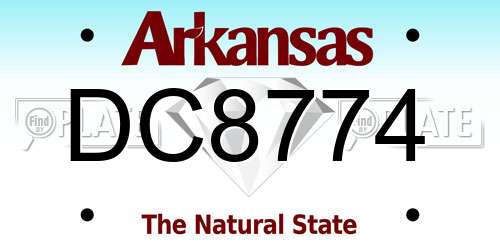 DC8774 Arkansas License Plate