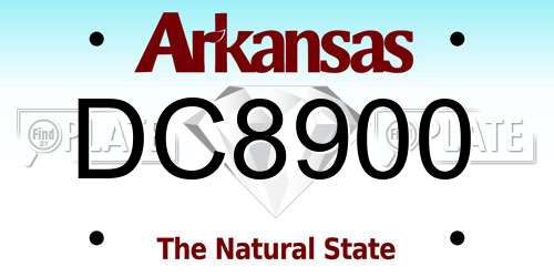 DC8900 Arkansas License Plate