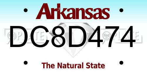 DC8D474 Arkansas License Plate