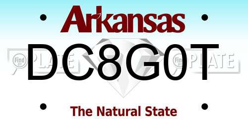 DC8G0T Arkansas License Plate