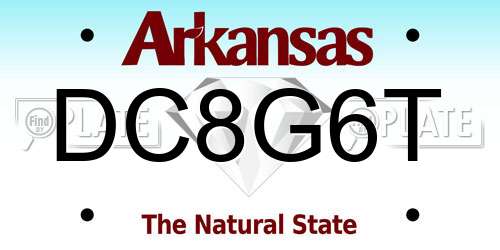 DC8G6T Arkansas License Plate