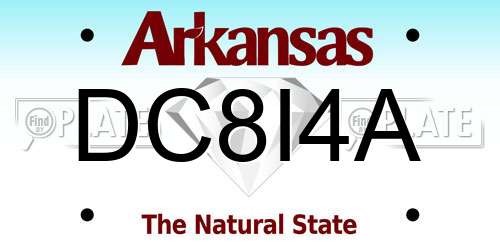 DC8I4A Arkansas License Plate