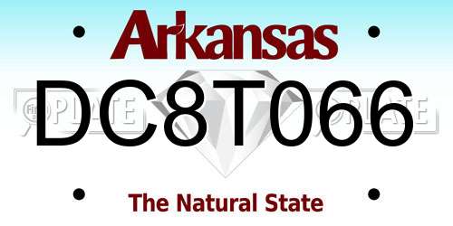 DC8T066 Arkansas License Plate