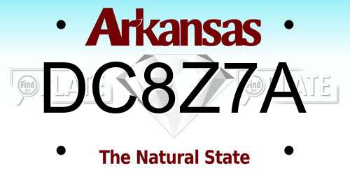 DC8Z7A Arkansas License Plate