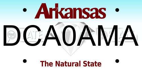 DCA0AMA Arkansas License Plate