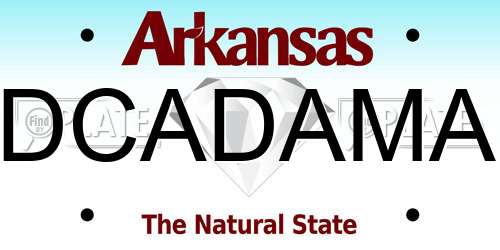 DCADAMA Arkansas License Plate