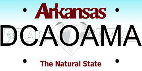 DCAOAMA Arkansas License Plate