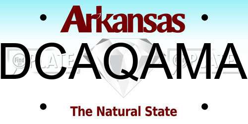 DCAQAMA Arkansas License Plate