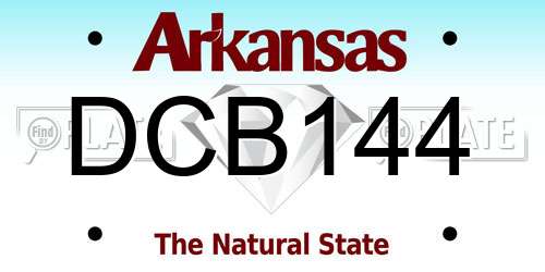 DCB144 Arkansas License Plate