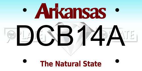 DCB14A Arkansas License Plate