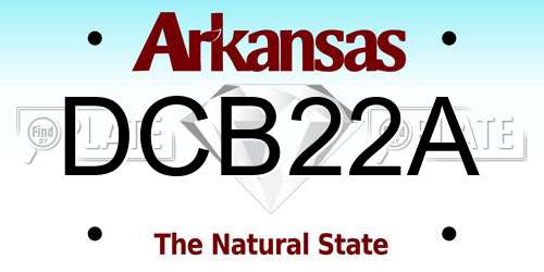 DCB22A Arkansas License Plate