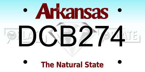 DCB274 Arkansas License Plate