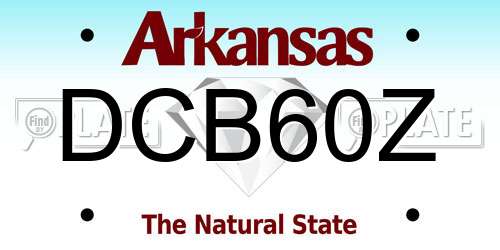 DCB60Z Arkansas License Plate