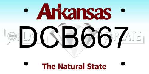 DCB667 Arkansas License Plate