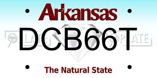 DCB66T Arkansas License Plate