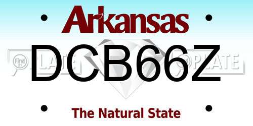 DCB66Z Arkansas License Plate