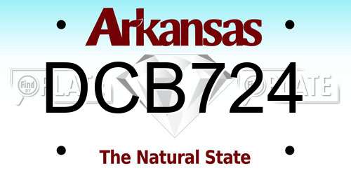 DCB724 Arkansas License Plate
