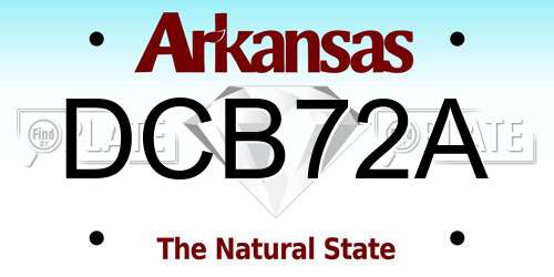 DCB72A Arkansas License Plate