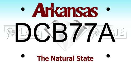 DCB77A Arkansas License Plate