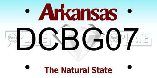 DCBG07 Arkansas License Plate