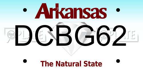 DCBG62 Arkansas License Plate