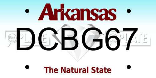 DCBG67 Arkansas License Plate