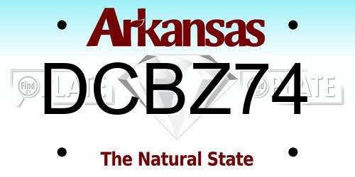 DCBZ74 Arkansas License Plate