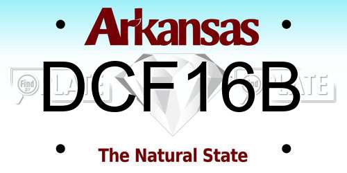 DCF16B Arkansas License Plate