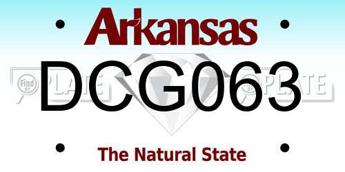 DCG063 Arkansas License Plate