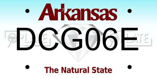 DCG06E Arkansas License Plate