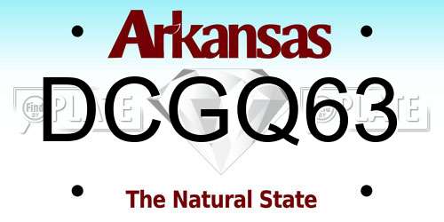 DCGQ63 Arkansas License Plate