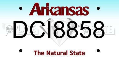 DCI8858 Arkansas License Plate