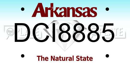 DCI8885 Arkansas License Plate