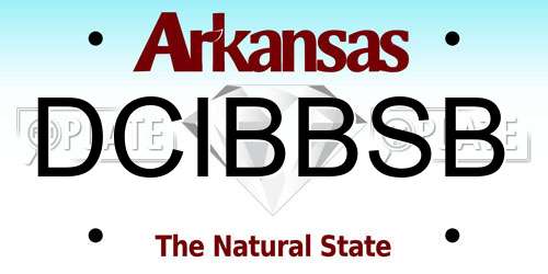 DCIBBSB Arkansas License Plate
