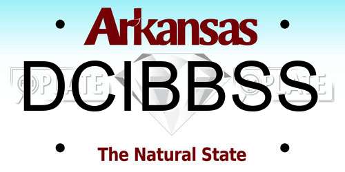 DCIBBSS Arkansas License Plate