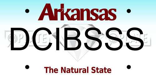 DCIBSSS Arkansas License Plate