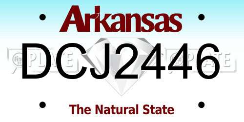 DCJ2446 Arkansas License Plate