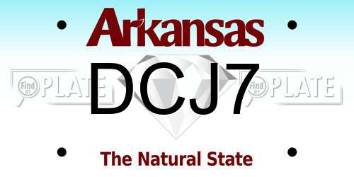 DCJ7 Arkansas License Plate