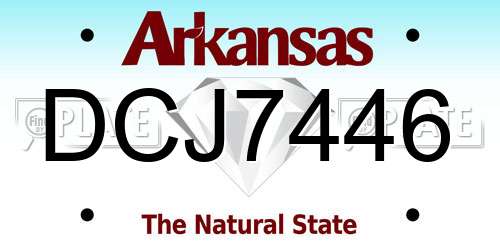 DCJ7446 Arkansas License Plate