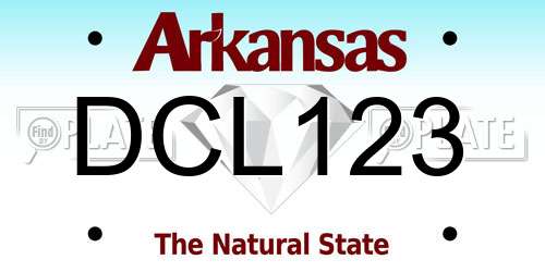 DCL123 Arkansas License Plate