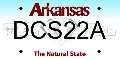 DCS22A Arkansas License Plate