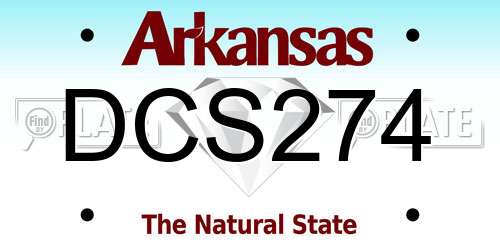 DCS274 Arkansas License Plate