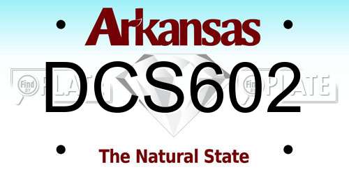 DCS602 Arkansas License Plate