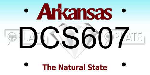 DCS607 Arkansas License Plate