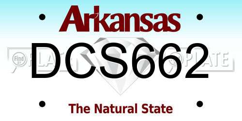 DCS662 Arkansas License Plate