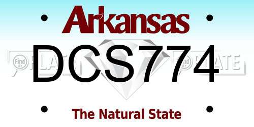 DCS774 Arkansas License Plate
